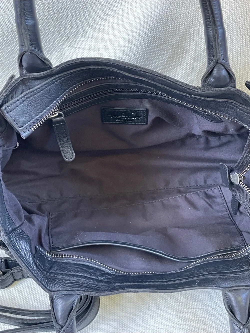 Classic Black Leather Top-Handle Bag with Removable Strap